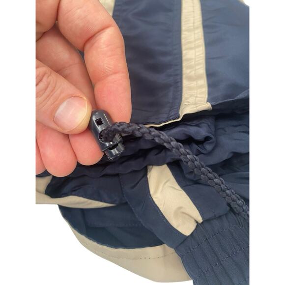 Vangelis Sports Wear Mens Windbreaker Size Large Full Zip Lined Blue Tan Jacket - Picture 12 of 12